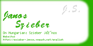 janos szieber business card